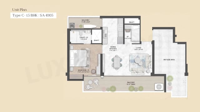 1.5 BHK  Floor Plan