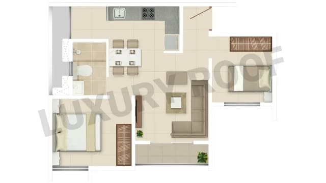 1.5 BHK(710 - 720 sq.ft.) Floor Plan