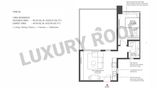 1 BHK Floor Plan