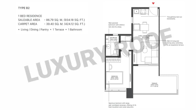 1 BHK Floor Plan