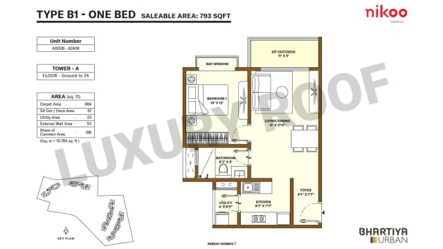 1 BHK Floor Plan