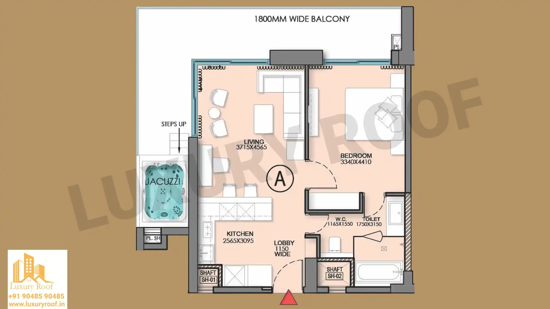 1 BHK Floor Plan