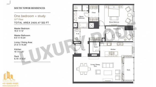 1 BHK Floor Plan
