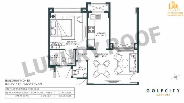 1 BHK Floor Plan