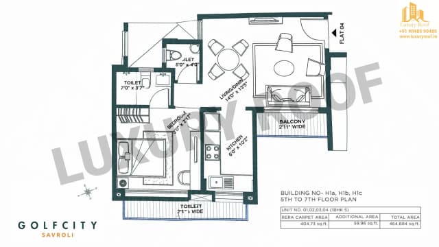 1 BHK Floor Plan