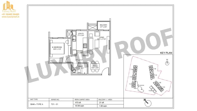 1 BHK Floor Plan