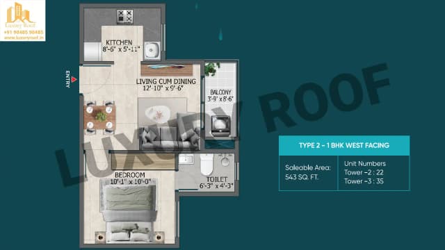 1 BHK Floor Plan