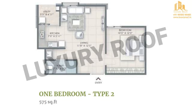 1 BHK Floor Plan