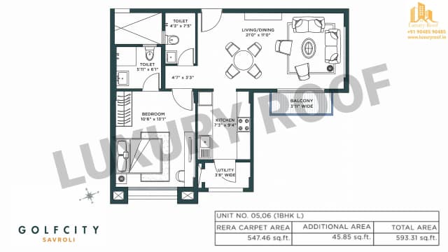 1 BHK Floor Plan