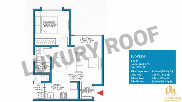 1 BHK Floor Plan