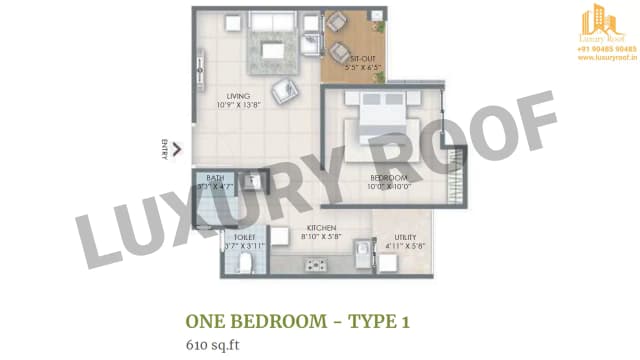 1 BHK Floor Plan