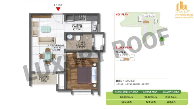 1 BHK Floor Plan