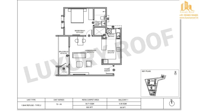 1 BHK Floor Plan