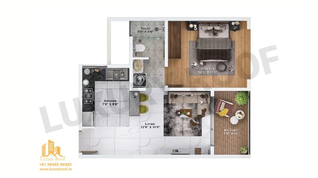 1 BHK Floor Plan