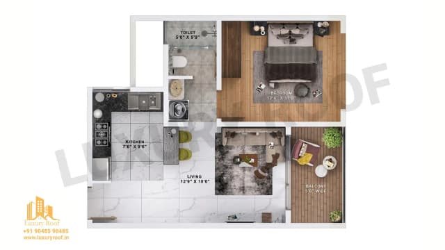 1 BHK Floor Plan