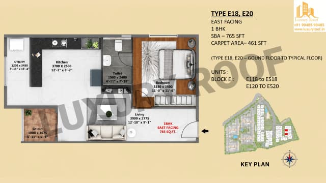 1 BHK Floor Plan