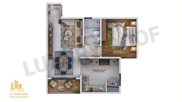 1 BHK Floor Plan