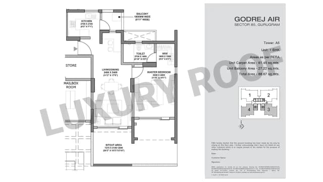 1 BHK Floor Plan