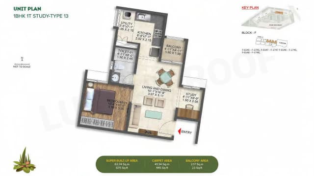 1 BHK Floor Plan