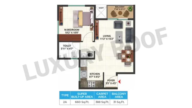 1 BHK Floor Plan