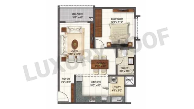 1 BHK Floor Plan