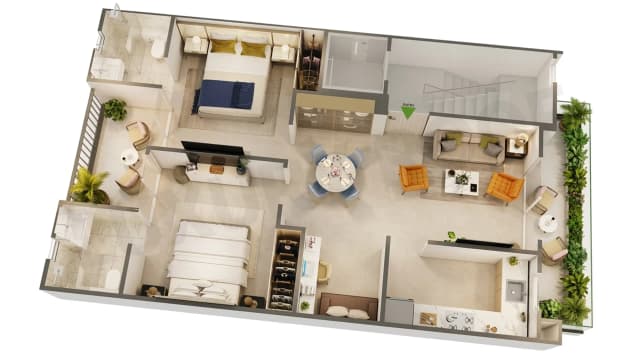 2 BHK Floor Plan