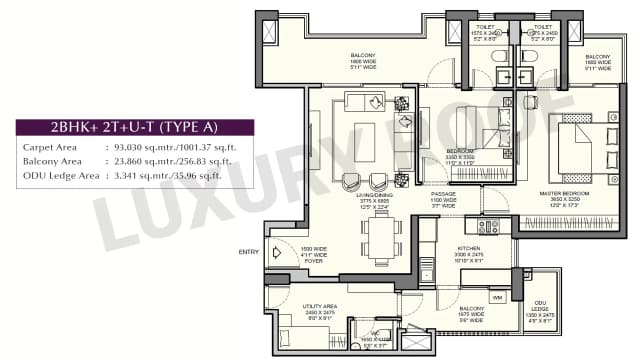 2 BHK Floor Plan