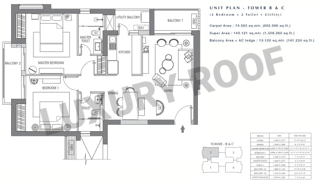 2 BHK Floor Plan