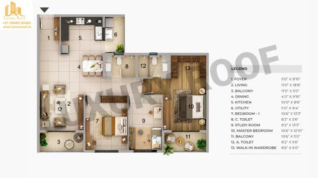 2 BHK Floor Plan