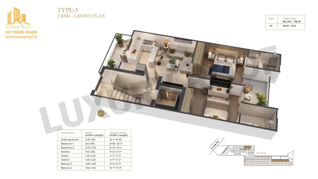 2 BHK Floor Plan