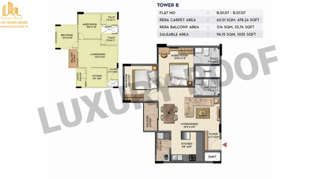 2 BHK Floor Plan