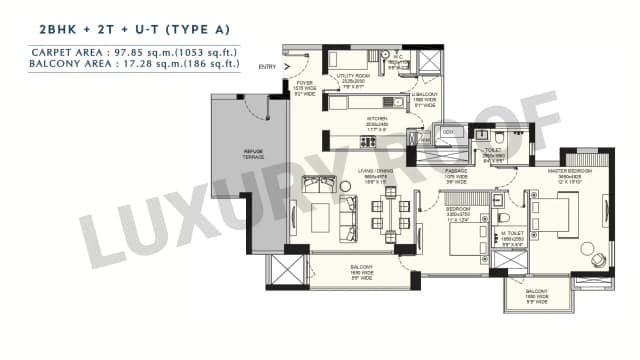 2 BHK Floor Plan