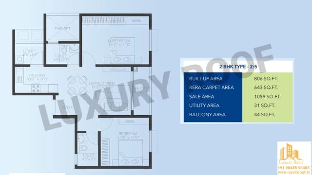 2 BHK Floor Plan
