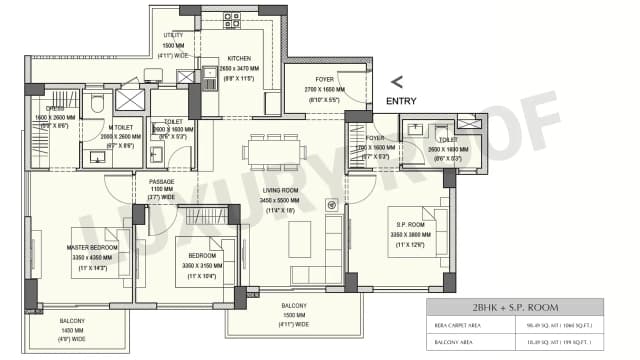 2 BHK Floor Plan