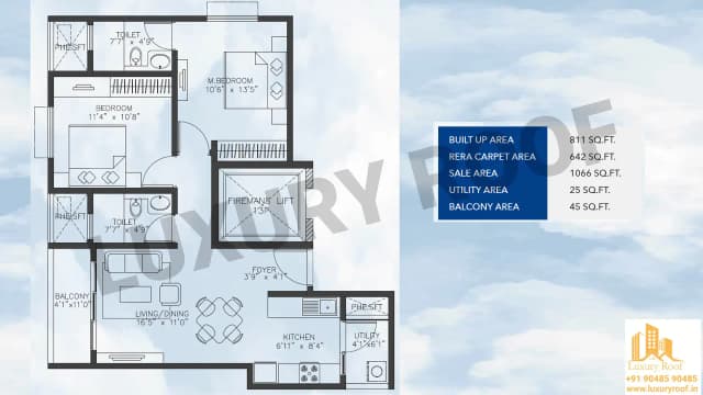 2 BHK Floor Plan