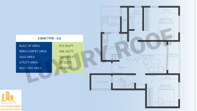 2 BHK Floor Plan