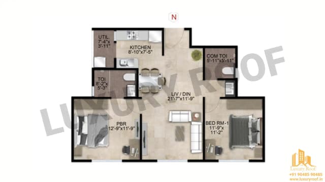 2 BHK Floor Plan