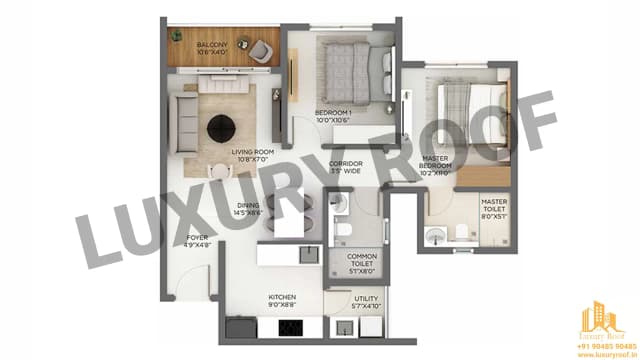 2 BHK Floor Plan