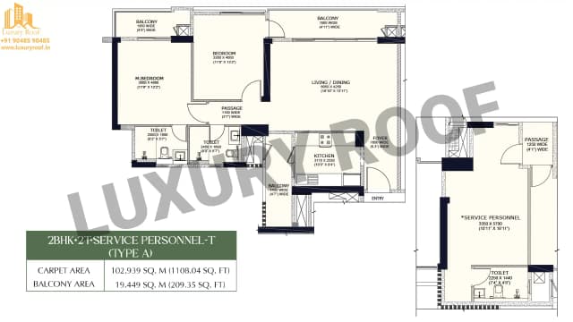 2 BHK Floor Plan