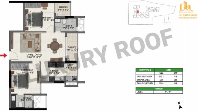 2 BHK Floor Plan