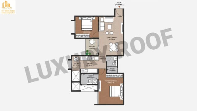 2 BHK Floor Plan