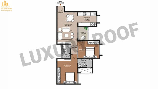 2 BHK Floor Plan