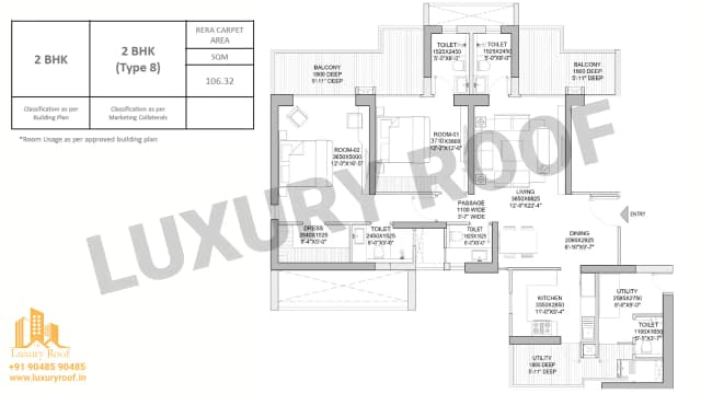 2 BHK Floor Plan