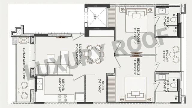 2 BHK Floor Plan