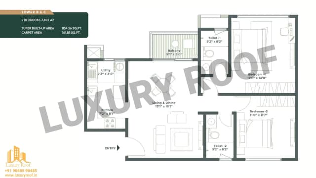 2 BHK Floor Plan