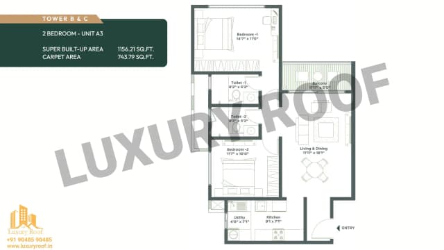 2 BHK Floor Plan