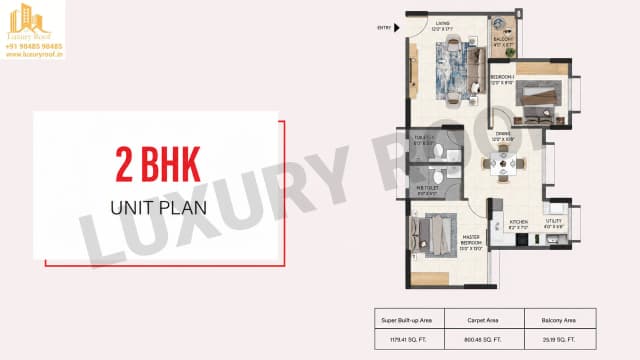 2 BHK Floor Plan