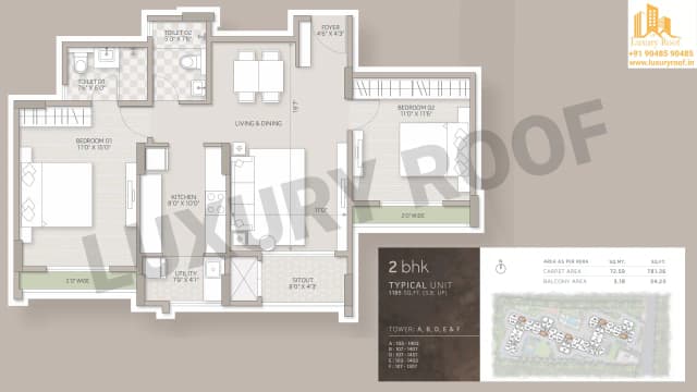 2 BHK Floor Plan