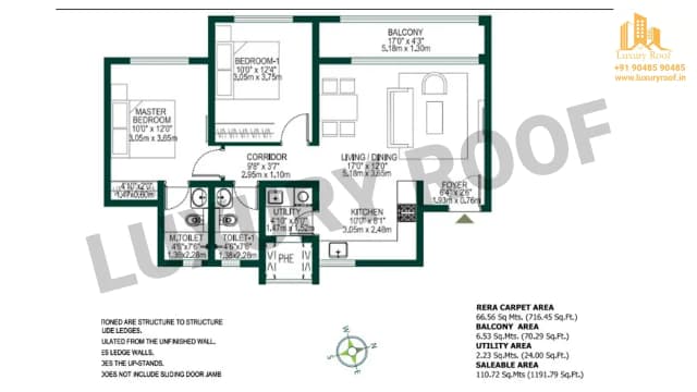 2 BHK Floor Plan
