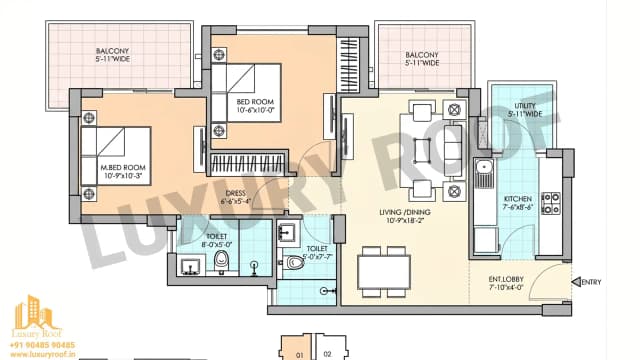2 BHK Floor Plan